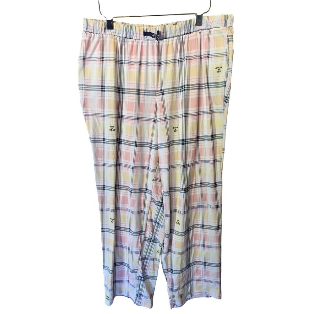 Life Is Good Pajama Pants XL Womens Multicolor Pockets Stretchy Straight Leg